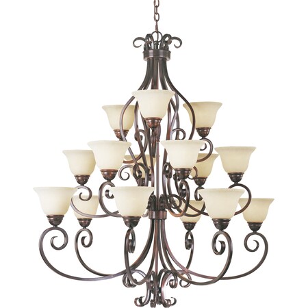 MAXIM Manor 15-Light 45" Wide Oil Rubbed Bronze Chandelier 12209FIOI